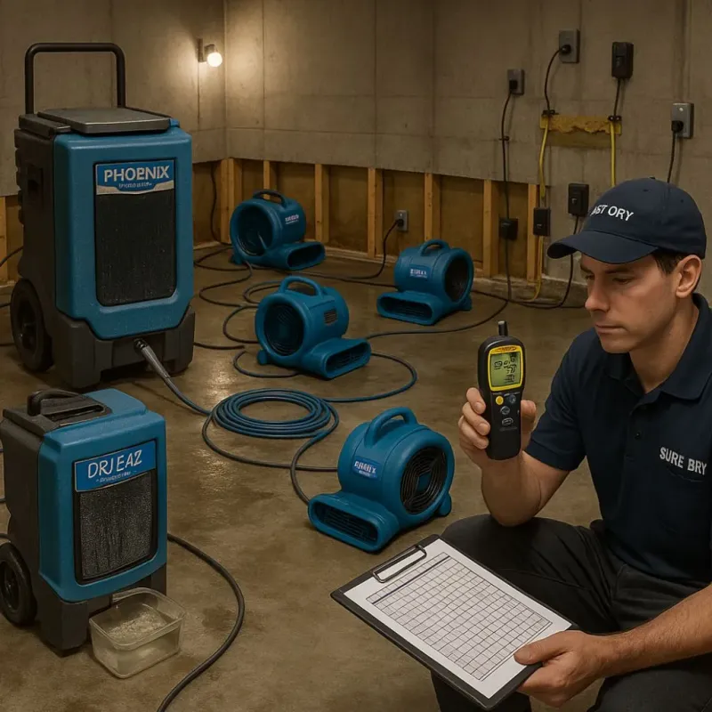 Structural Drying and Dehumidification process in Wiley Ford, WV